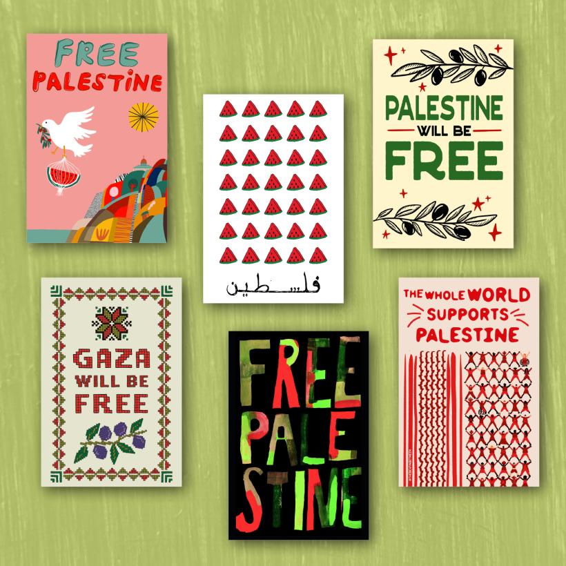 6 wenskaarten voor Palestina