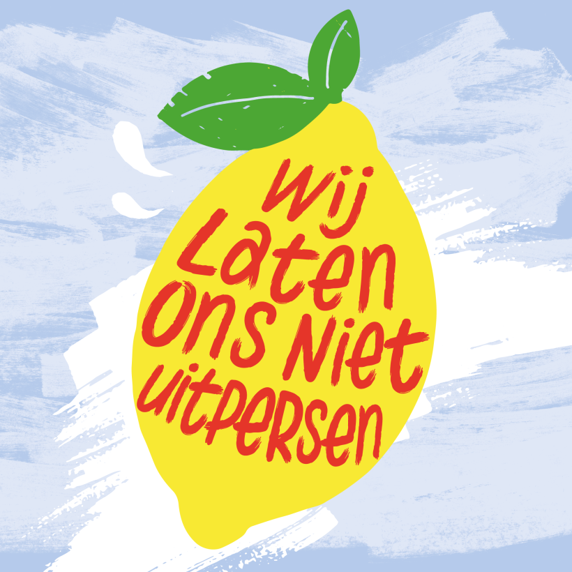 Visual "wij laten ons niet uitpersen"