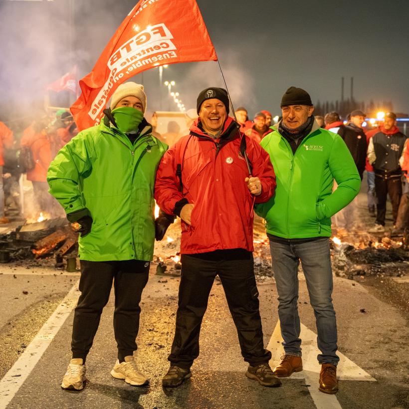 Foto van stakers in Antwerpen.