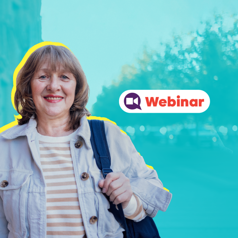 Vrouw met het woord webinar