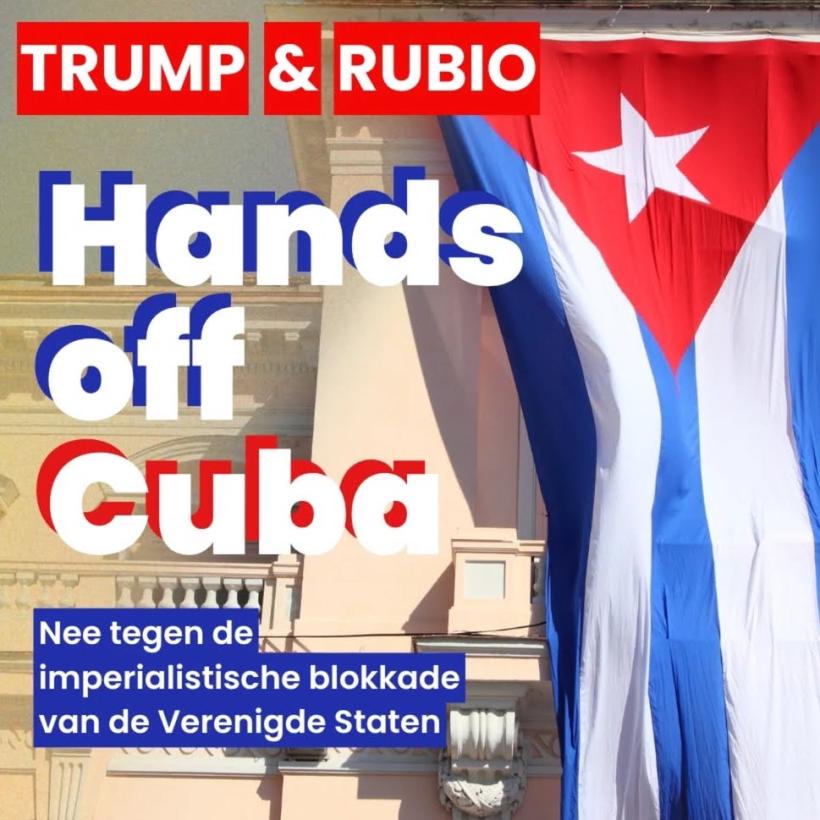 affiche 'Trump, Rubio, Hands off Cuba'