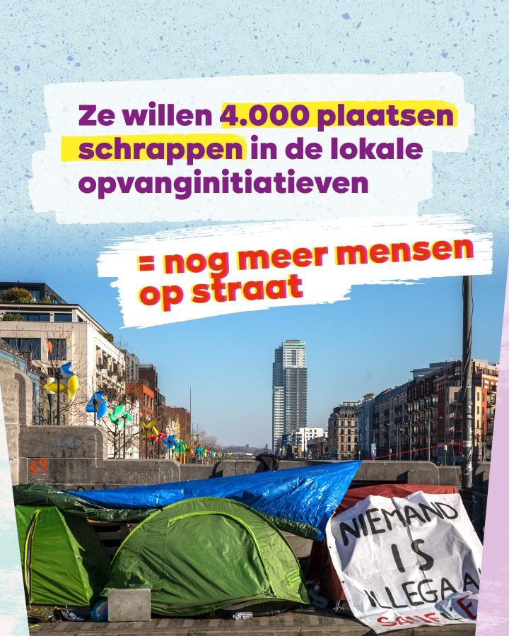 Ze willen 4.000 plaatsen schrappen in de lokale opvanginitiatieven = nog meer mensen op straat