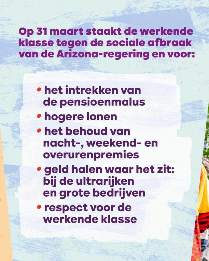 Beeld 6: Op 31 maart staakt de werkende klasse.