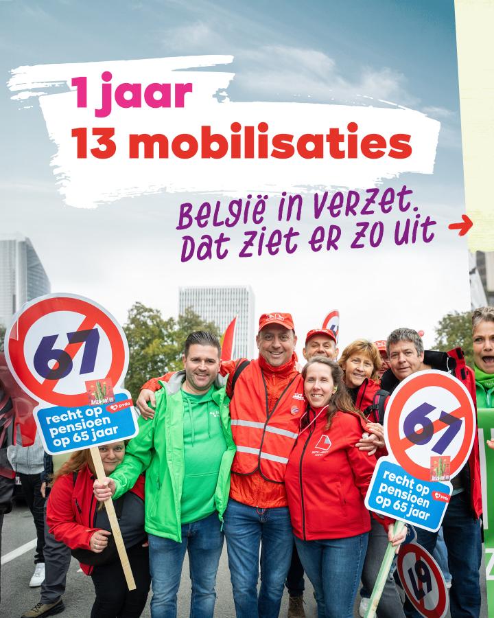 1 jaar 13 mobilisaties België in verzet. Dat ziet er zo uit →