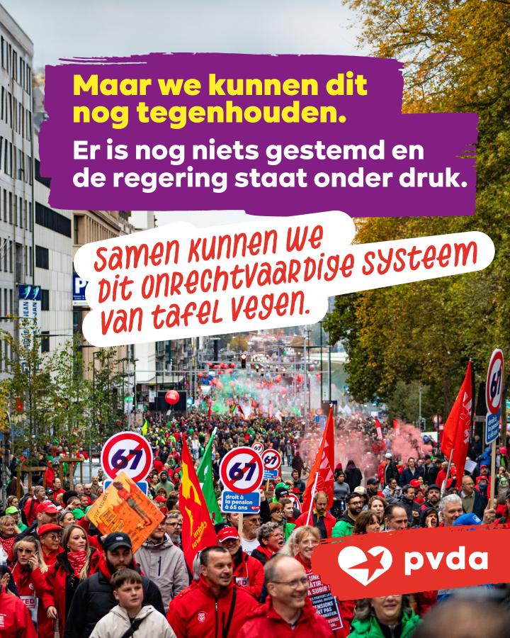 beeld 7: Maar we kunnen dit nog tegenhouden. Er is nog niets gestemd en de regering staat onder druk. Samen kunnen we dit onrechtvaardige systeem van tafel vegen.
