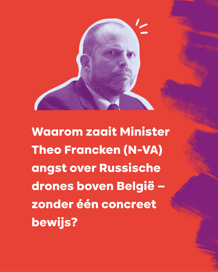 Waarom zaait Minister Theo Francken (N-VA) angst over Russische drones boven België –  zonder één concreet bewijs? 