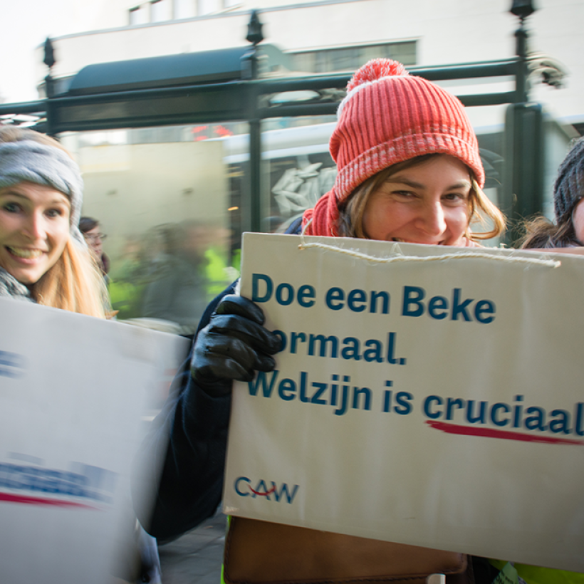 PVDA steunt protest tegen de besparingen in de sociale sector