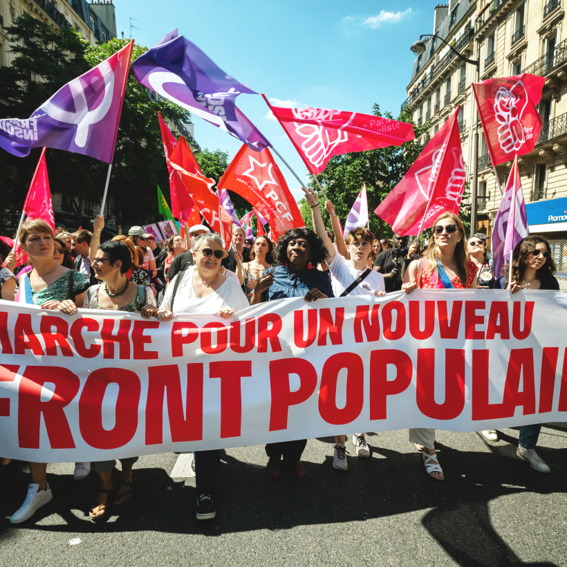 betoging in Frankrijk voor het Nouveau Front Populaire