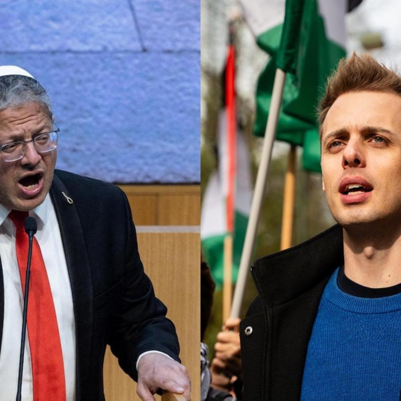 Fotomontage van de Israëlische minister Ben-Gvir en PVDA-volksvertegenwoordiger Jos D’Haese