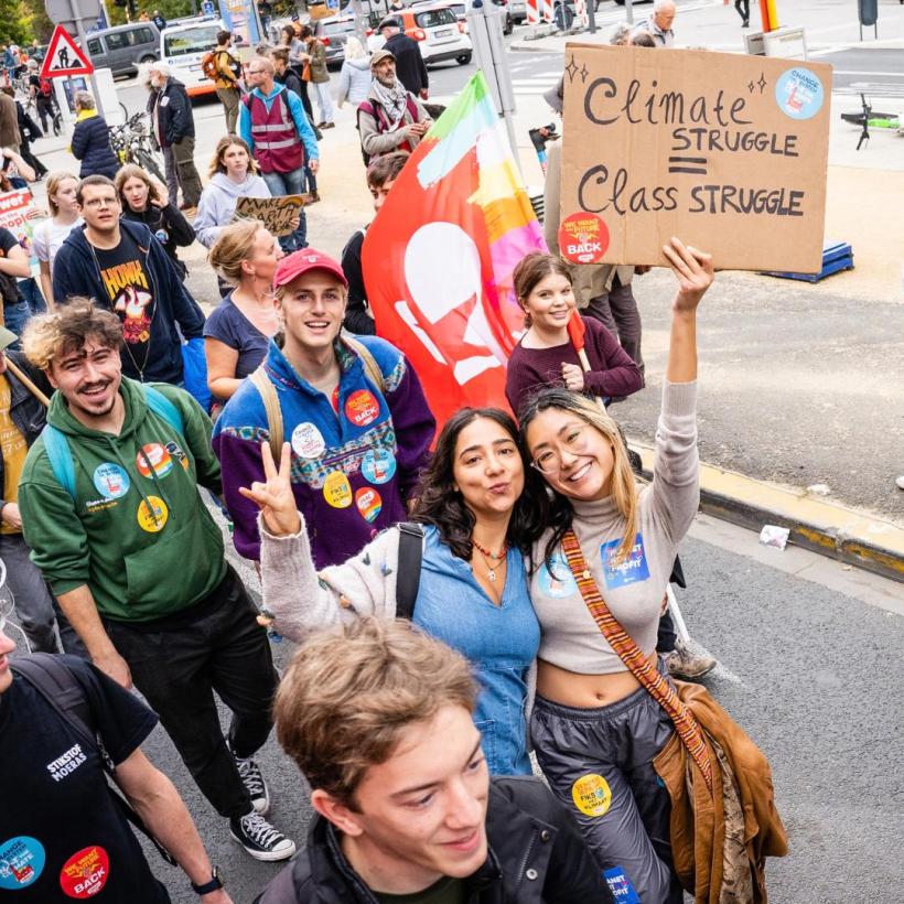 Jongeren op een klimaatbetoging.