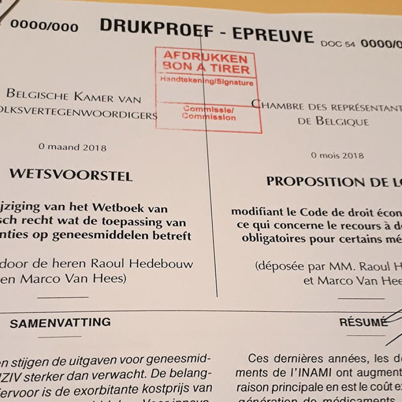 Wetsvoorstel PVDA voor toepassing van dwanglicenties op geneesmiddelen