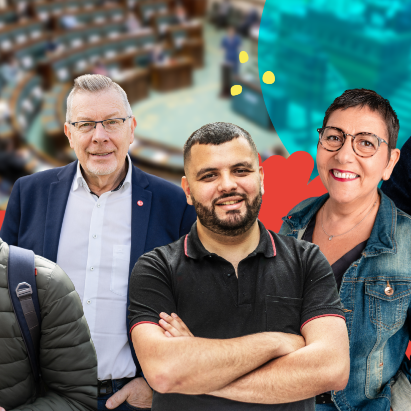  Des jeunes et des députés ouvriers du PTB dans les parlements.