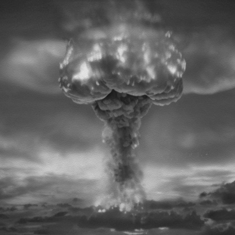 De paddenstoelwolk na de ontploffing van de atoombom boven Hiroshima