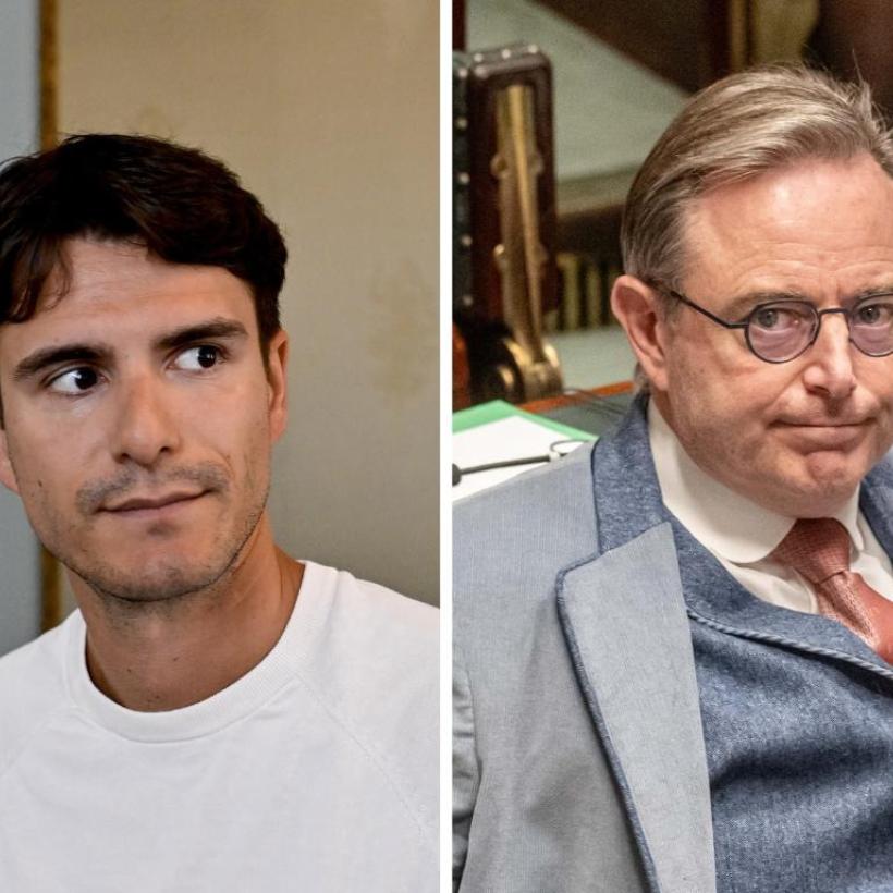 fotomontage van Conner Rousseau en Bart De Wever