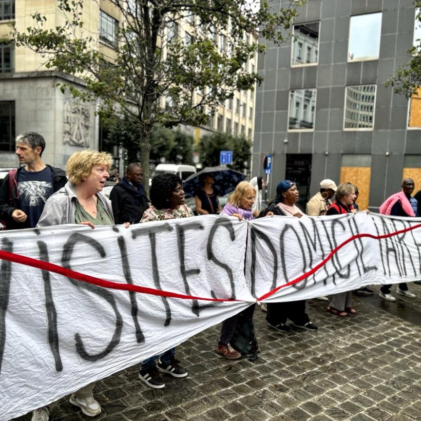 Actie in Brussel tegen de wet op woonstbetredingen op 30 september