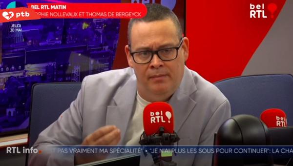 Raoul Hedebouw au micro de BelRTL