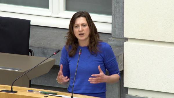 Line De Witte tijdens haar tussenkomst in het Vlaams parlement