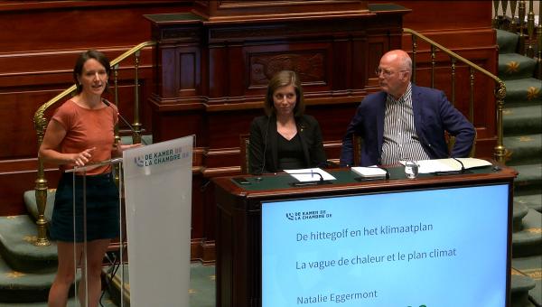Natalie Eggermont intervient à la Chambre.