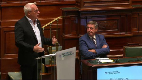 Peter Mertens tijdens zijn tussenkomst in de Kamer