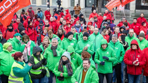 Manifestatie tijdens de provinciale actiedag op 5 februari in Gent