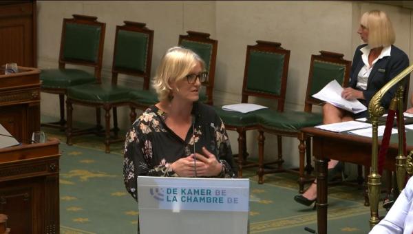 Sofie Merckx tijdens haar tussenkomst in de Kamer