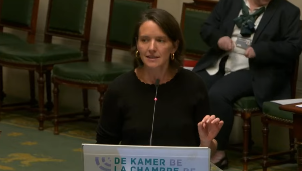 Natalie Eggermont tijdens haar tussenkomst in de Kamer